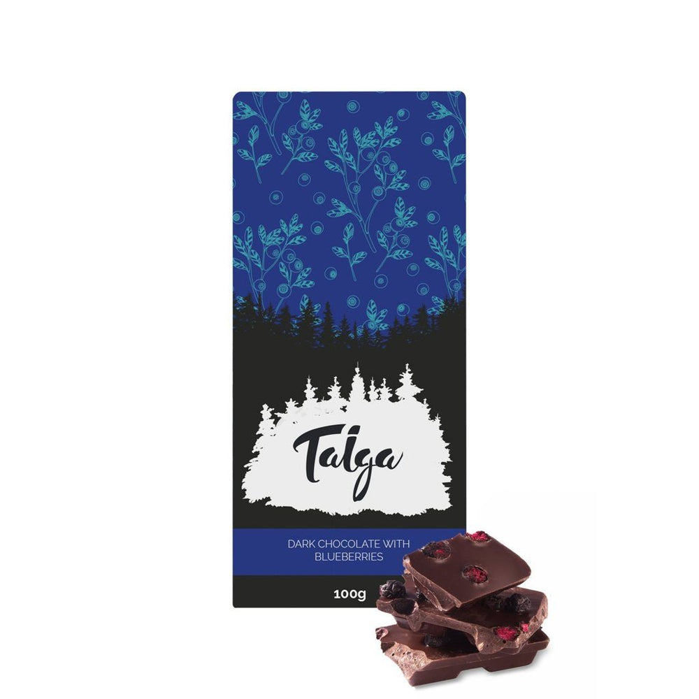 *Best By Date 15/11* | Taiga's Dark Chocolate With Wild Bilberries (56% cocoa) 100g Dark chocolate Taiga chocolate 