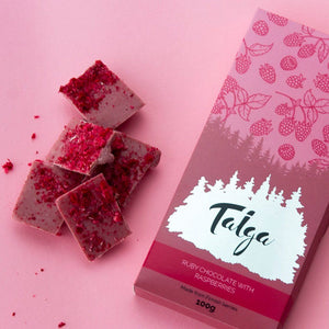 
            
                Load image into Gallery viewer, Ruby Chocolate with Raspberries 100g Ruby Chocolate Taiga Chocolate 
            
        
