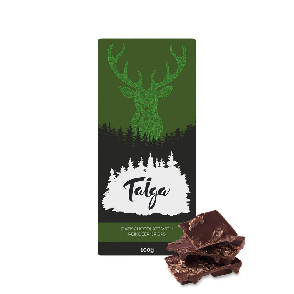 Taiga's Dark Chocolate With Reindeer Crisps 100g -50% (Best by August 2nd) Dark chocolate Taiga chocolate 