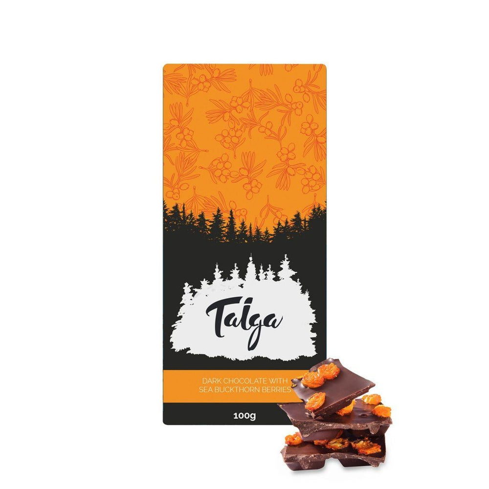 Taiga's Dark Chocolate With Sea Buckthorn 100g Dark chocolate Taiga Chocolate 
