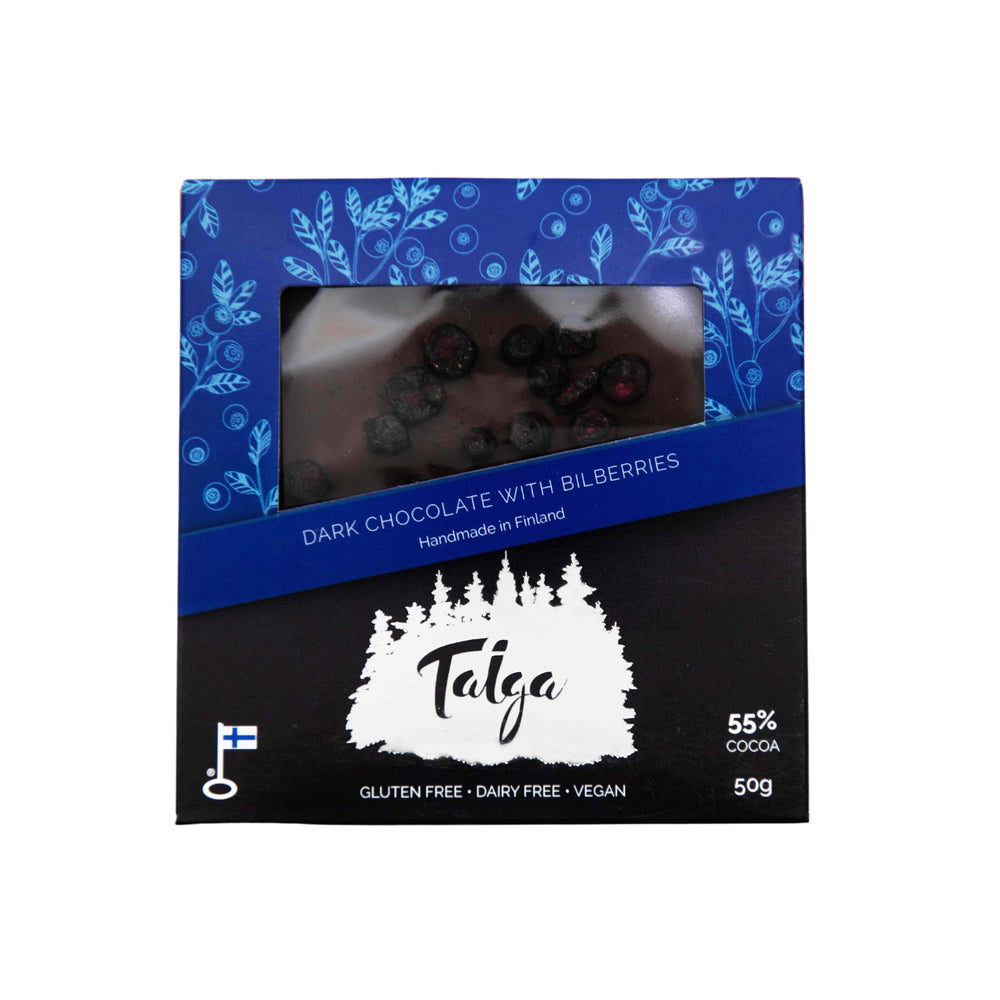 
            
                Lataa kuva gallerian katseluohjelmaan, Taiga&amp;#39;s Dark Chocolate With Wild Bilberries (56% cocoa) 50g Taiga Chocolate online shop 
            
        